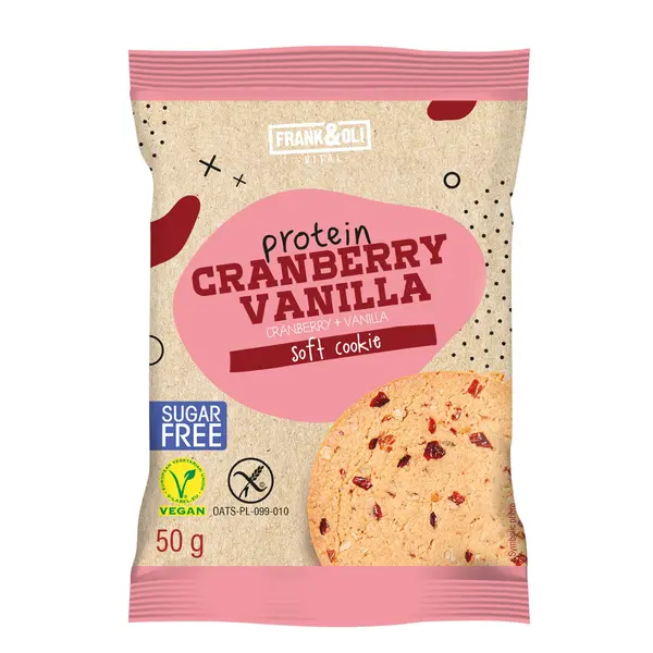 GLUTEN-FREE PROTEIN COOKIE CRANBERRY - VANILLA WITHOUT SUGAR-0