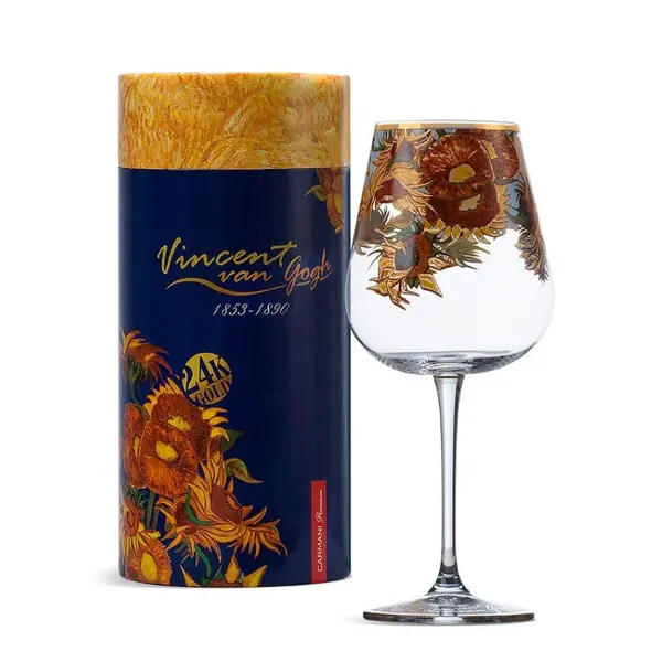 VAN GOGH ČAŠA ZA VINO S 24K ZLATOM - SUNCOKRET-0