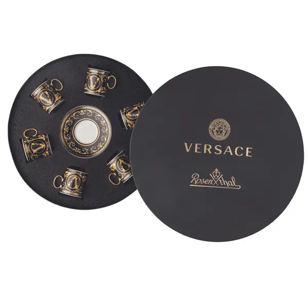 VERSACE VIRTUS GALA BLACK SET 6 ESPRESSO CUPS-0